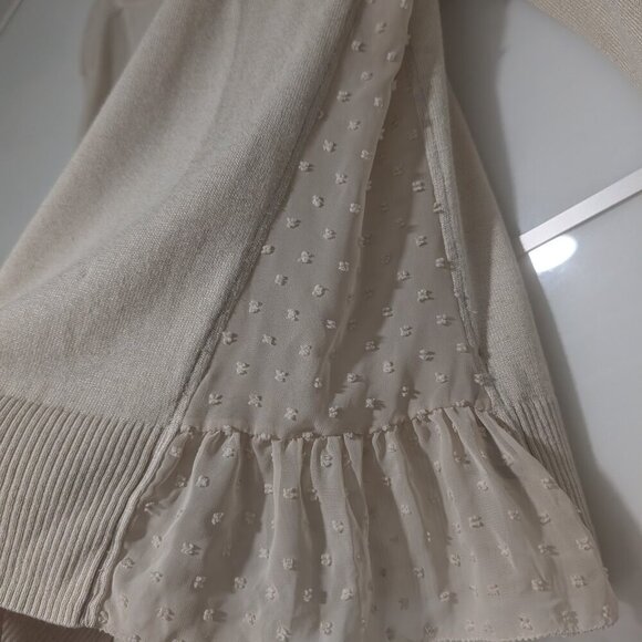 NIC+ZOE  | Side Peplum Cardigan In Cream - Picture 5 of 9